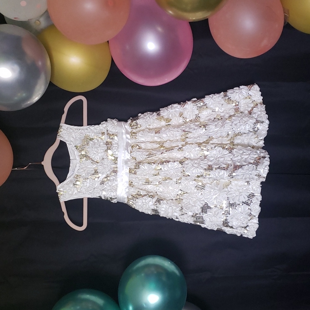 *Blueberi Boulevard Girls' Rosette & Sequins dress